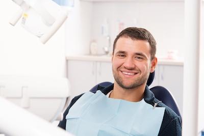 man during cosmetic dentistry exam in annapolis