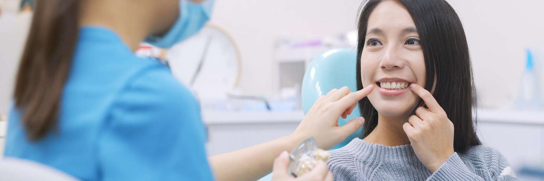 A female patient getting dental implants in Annapolis, MD